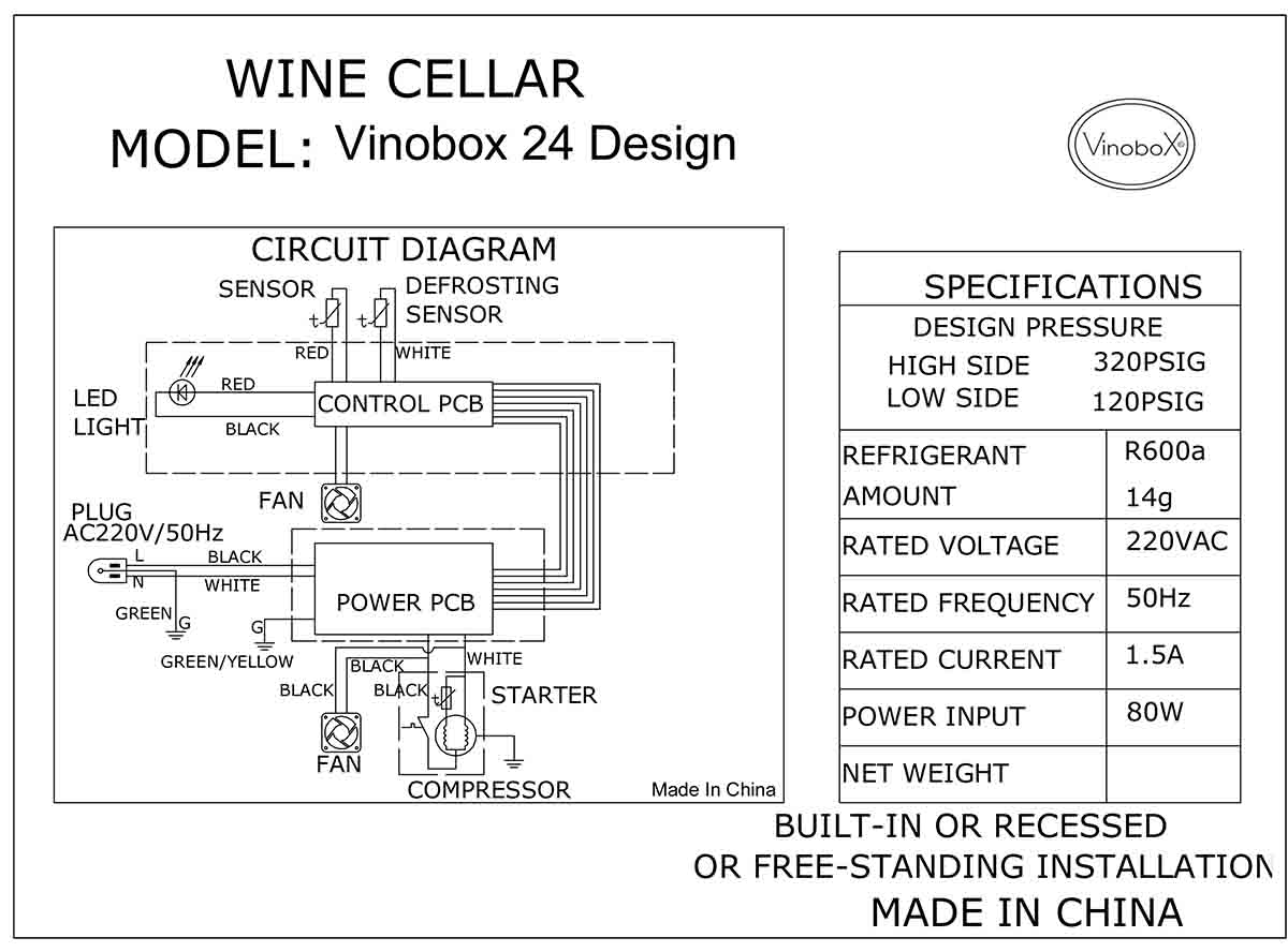 Cave à vin 50 bouteilles Inox CHR 2T - Vinobox